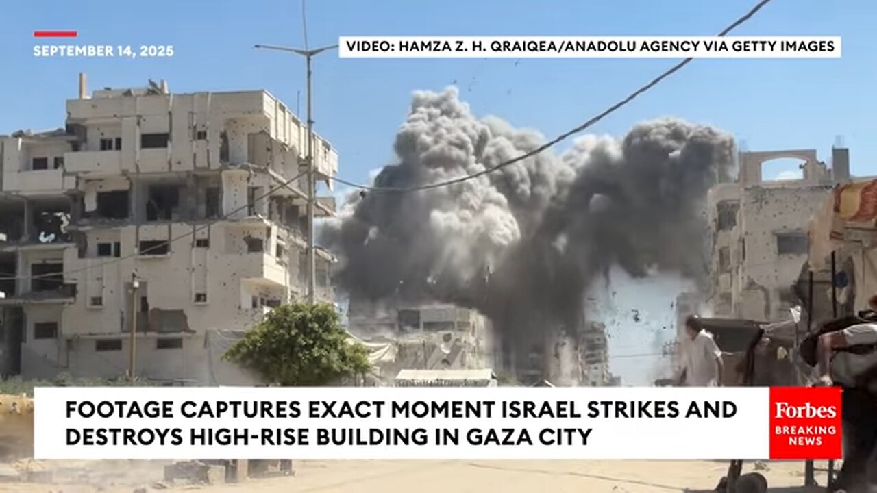 RAW FOOTAGE: Israeli Airstrikes Destroy Building In Gaza City