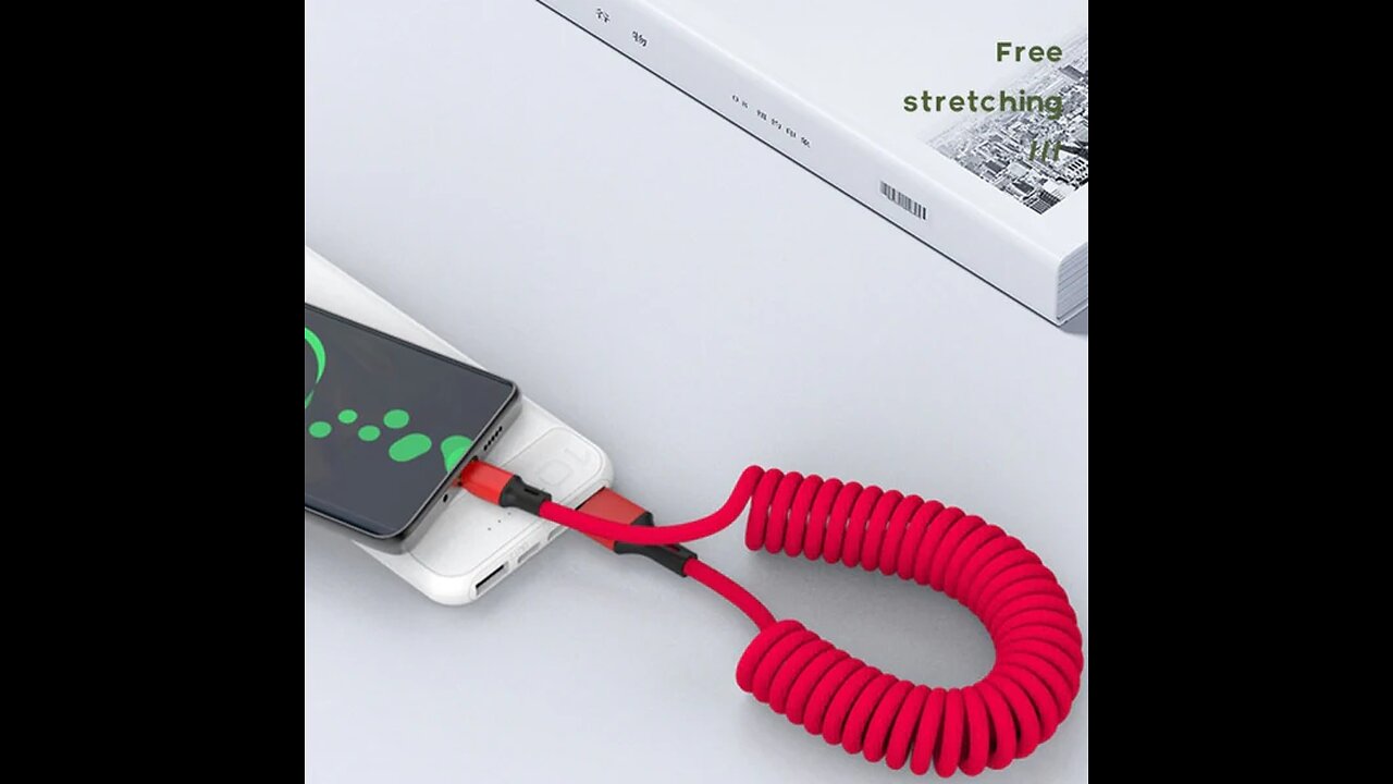 Anti Winding Coiled Spring Charging Cable, Support Data Transmission, for Phone & Tablet