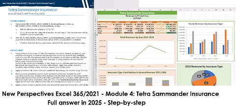 New Perspectives Excel 365/2021 | Module 4: End of Module Project 2 | Tetra Sammander Insurance 2025