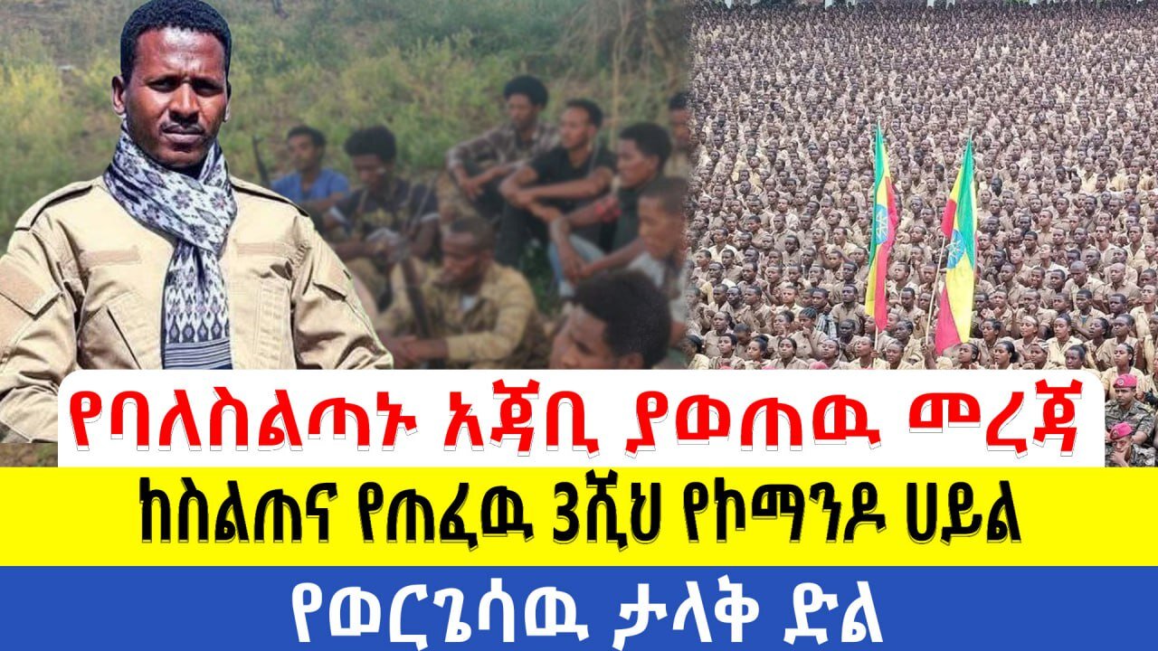 የባለስልጣኑ አጃቢ ያወጠዉ መረጃ!! ከስልጠና የጠፈዉ 3ሺህ የኮማንዶ ሀይል!! የወርጌሳዉ ታላቅ ድል!