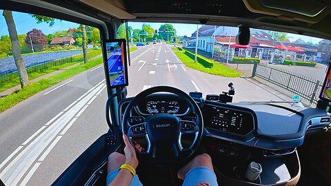 POV 4K One day in the life of a truck driver in Europe behind the wheel of a tractor-trailer container!