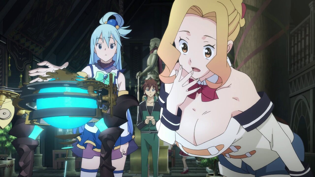 Konosuba - Kazuma and Aqua get their level readings