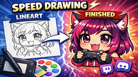 Speed Drawing a Custom Emote Commission 🎨⚡