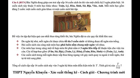 THPT Nguyễn Khuyến: Bác Nghĩa đang giúp con trai sắp xếp 16 cuốn sách ôn thi vào một chiếc kệ 5