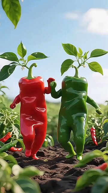🌶️ Red Chili vs Green Chili 🌶️ | Funniest Dancing Vegetables Ever!
