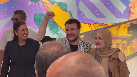 AOC at Mahmoud Khalil's Controversial Release