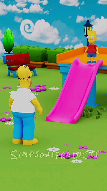 No More Sliding, Bart!😂🎢💩 #shorts #funny