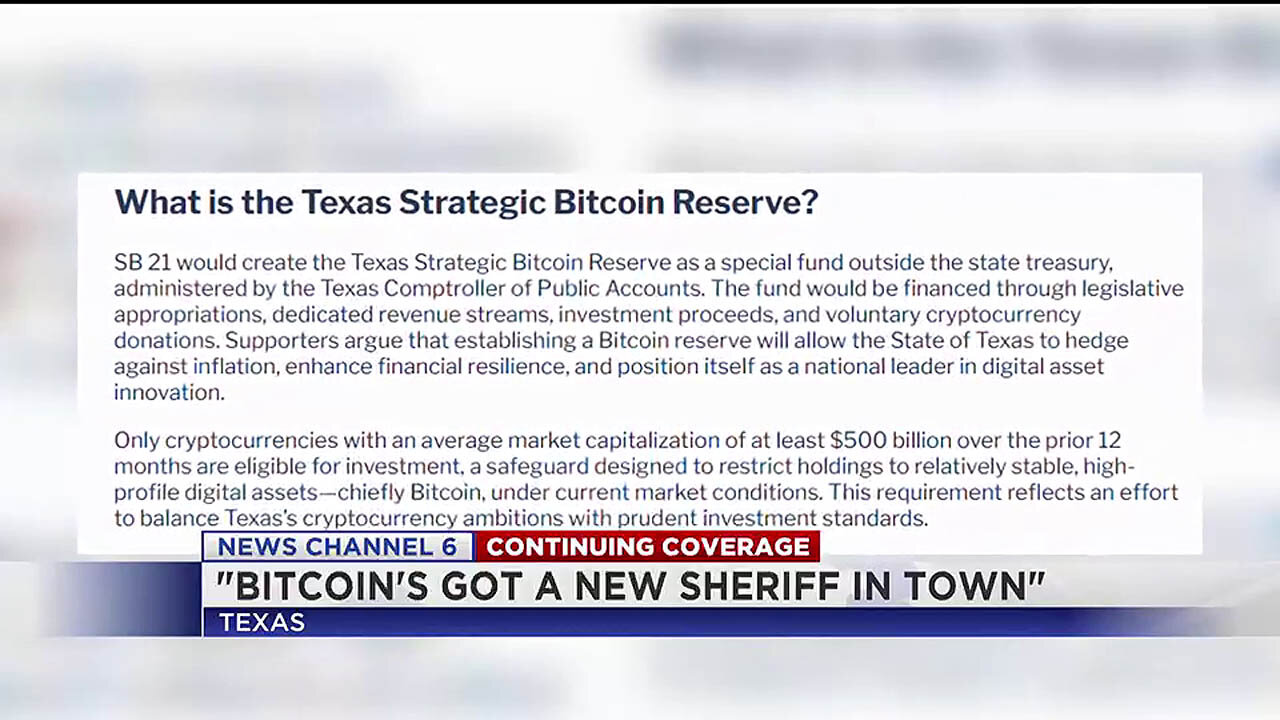 Texas creating Bitcoin Reserve, 3rd State in America to do so 🪙