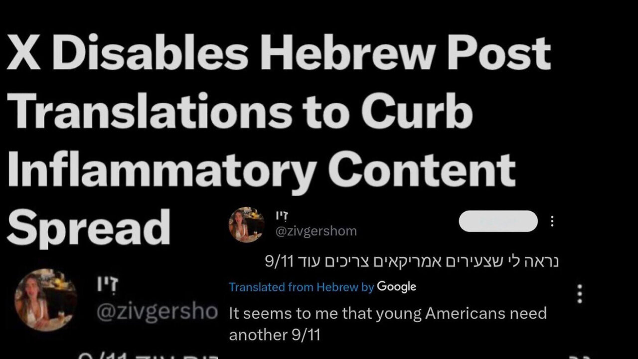 X Disables Translation Of Hebrew Posts-Here’s What They Don’t Want You To See