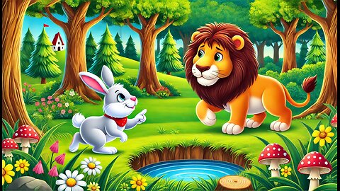 The Clever Rabbit and the Proud Lion moral story for kids in english