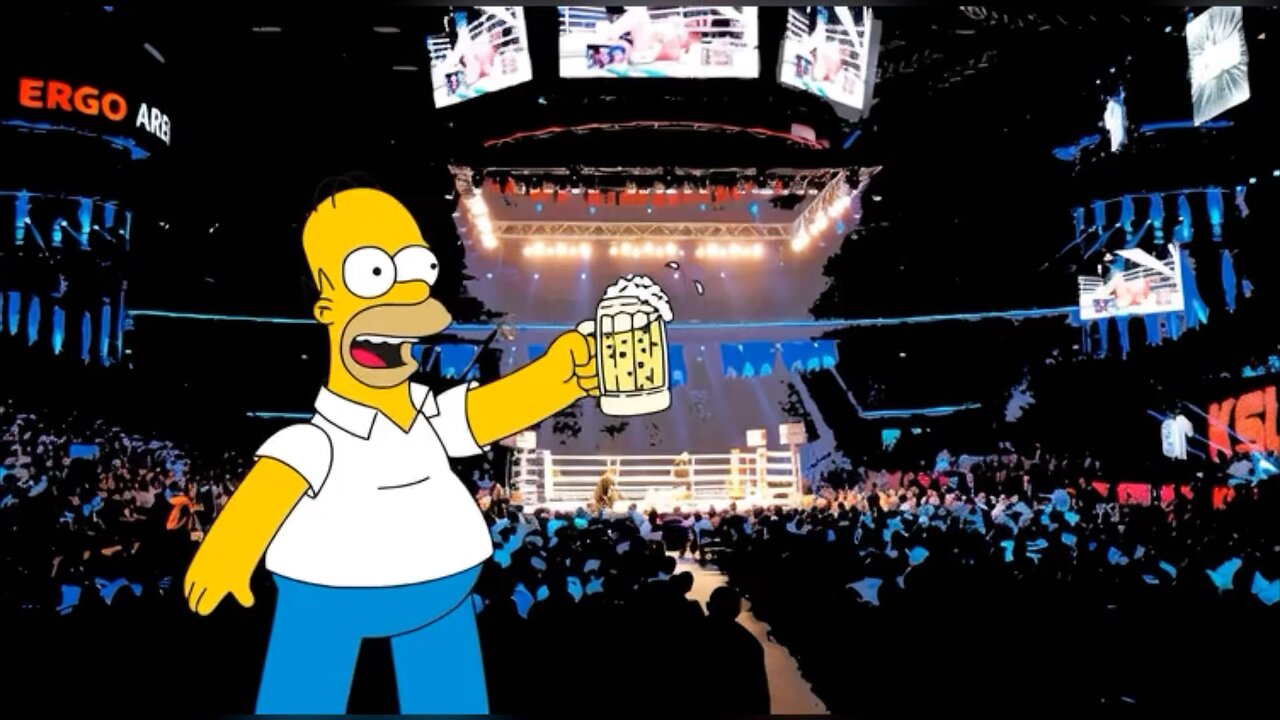 Homer Simpson visits a mma match