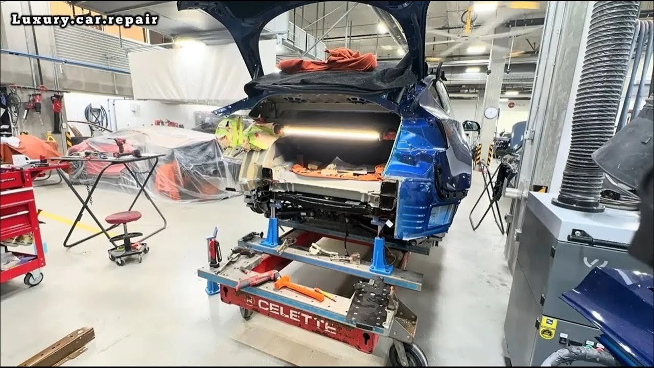 (Part 1) Step-by-Step Guide: Fixing a Tesla Model 3 Rear End on the Celette Bench