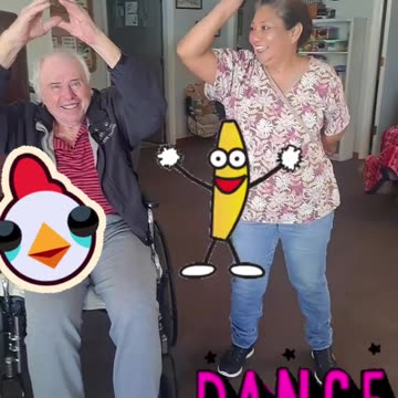 Chicken Banana Dance growingraceseniorliving #caregiver