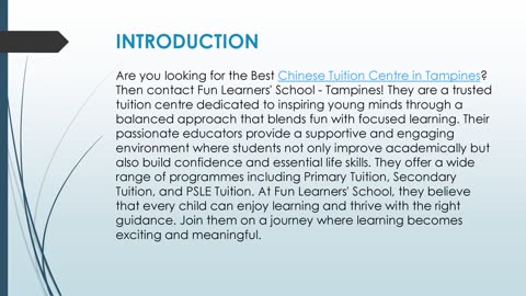 Best Chinese Tuition Centre in Tampines