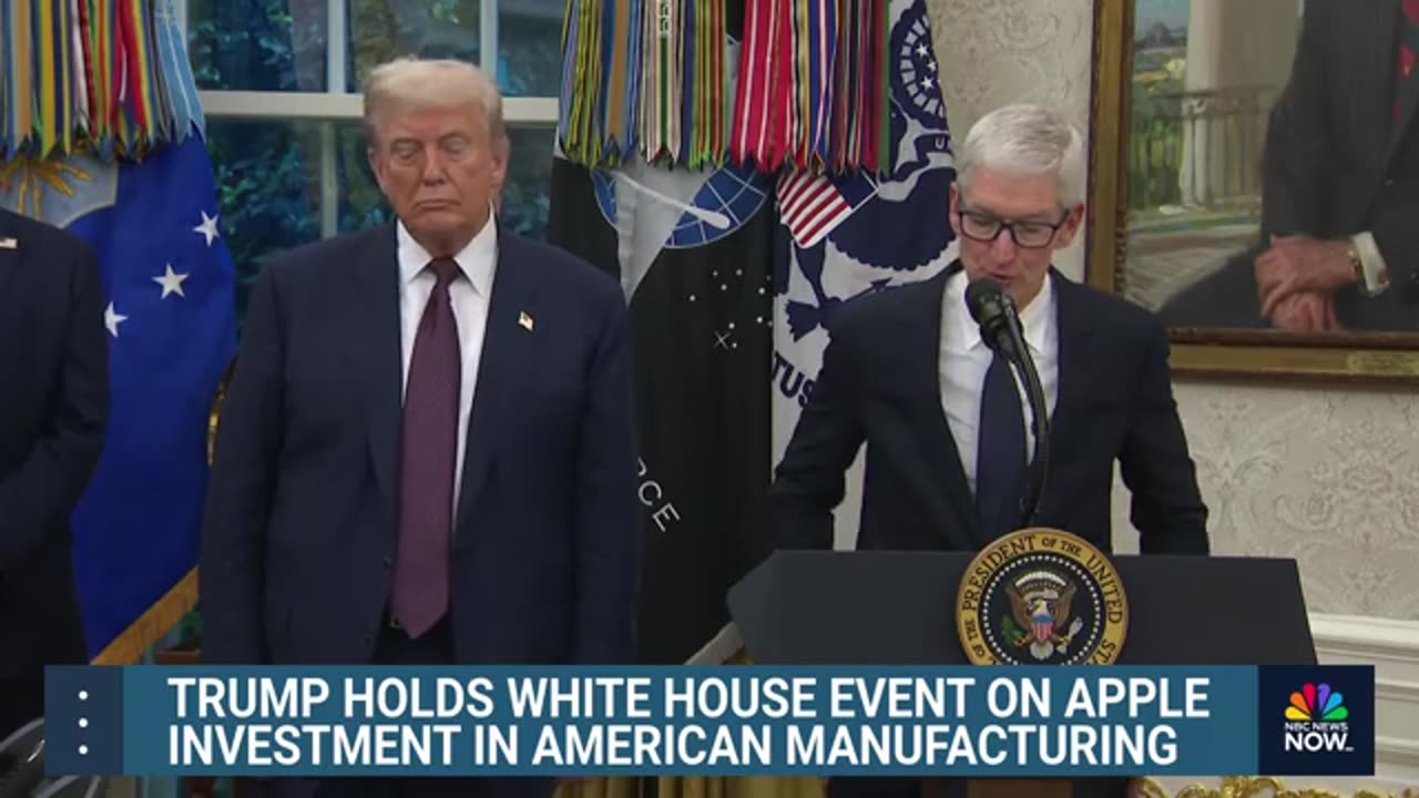Trump holds White House event on Apple investment in U.S. manufacturing