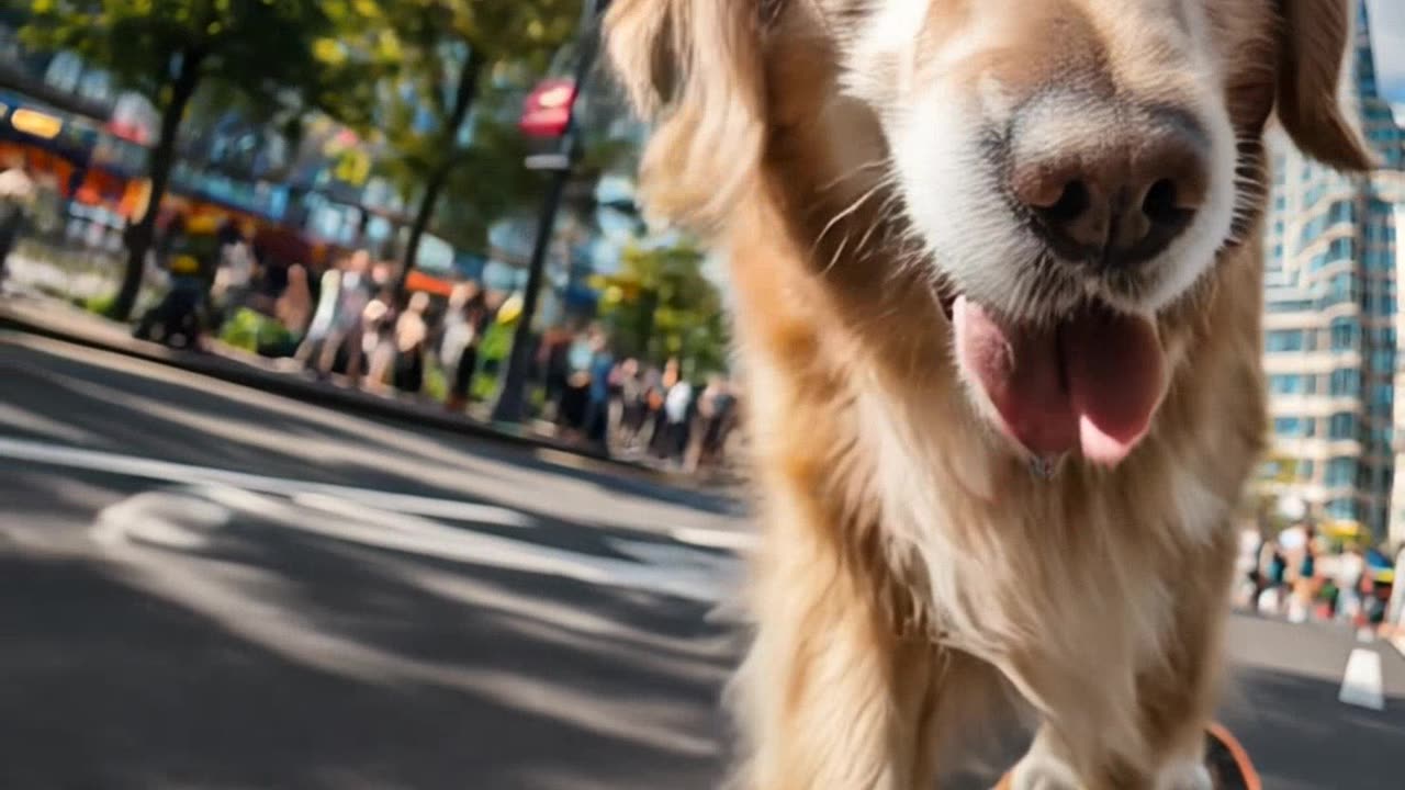 Skating dog