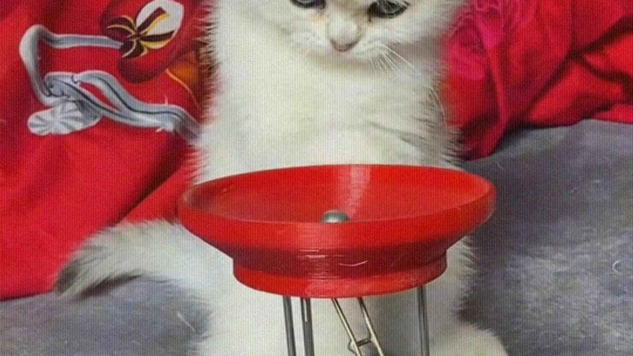 This toy cat can play for a day