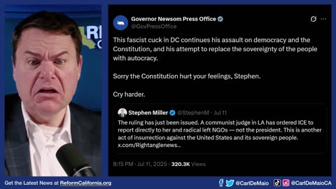 Newsom Calls for VIOLENCE in Politics!