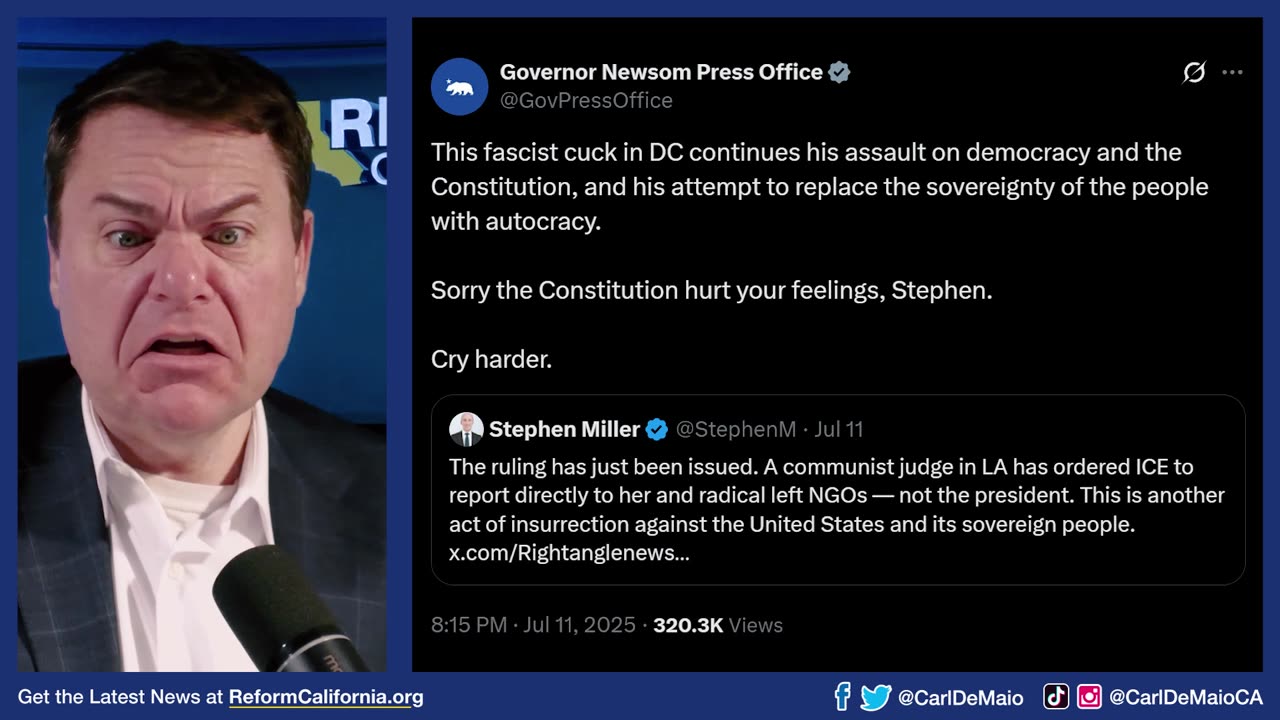 Newsom Calls for VIOLENCE in Politics!