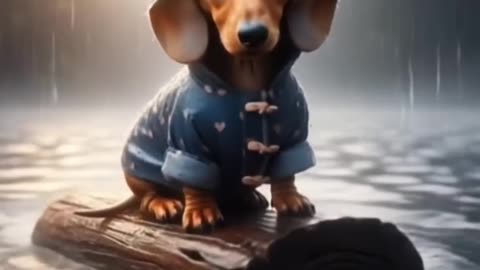 Puppy in the middle of the sea🥹🥺