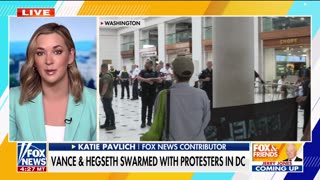 Vance and Hegseth swarmed with protestors in DC