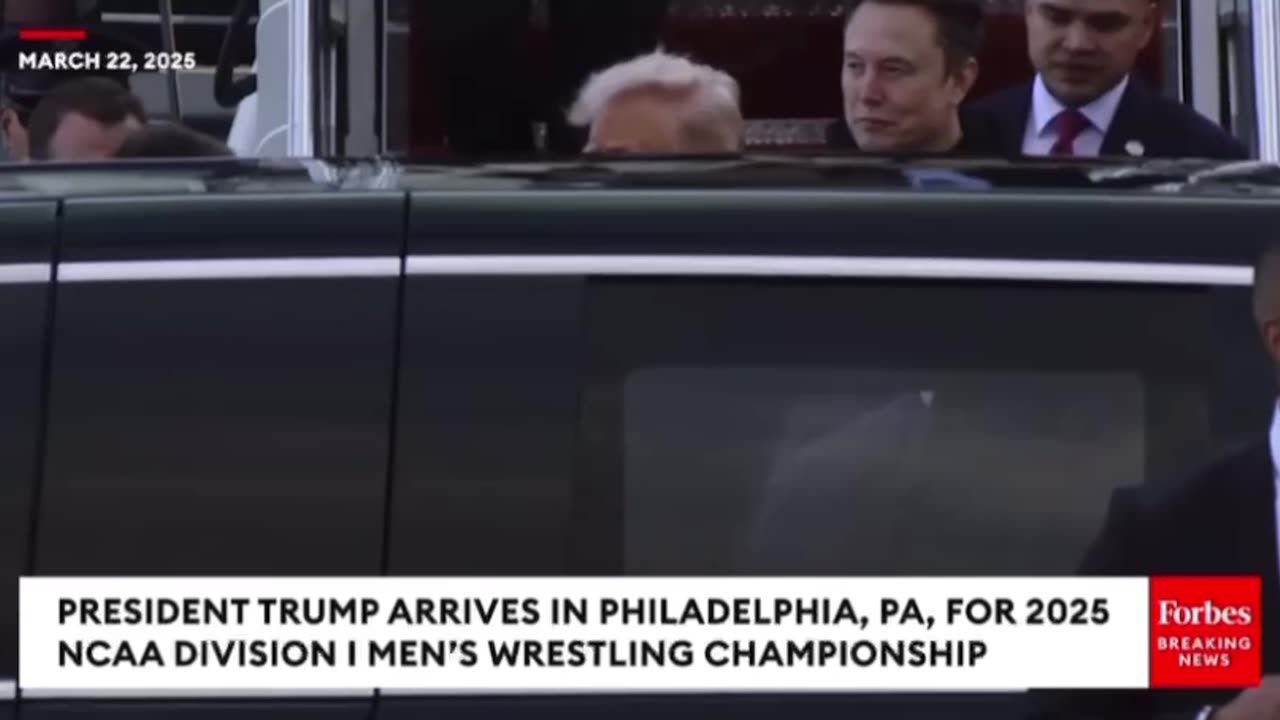 President Trump and Elon Musk arrive in Philadelphia, Pennsylvania, for the