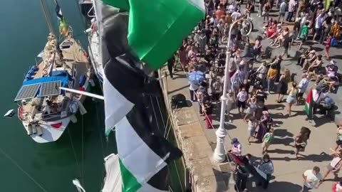 The Global Sumud Flotilla has arrived into the central Barcelona