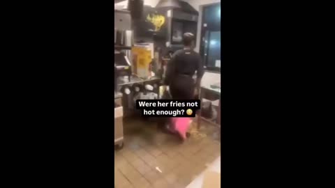 Woman gets beat with coffee pot after climbing through drive-thru at fast food restaurant