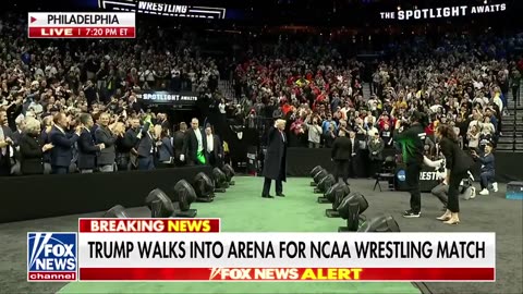 President Trump Cheered with 'USA!' Chant at NCAA Wrestling Championship