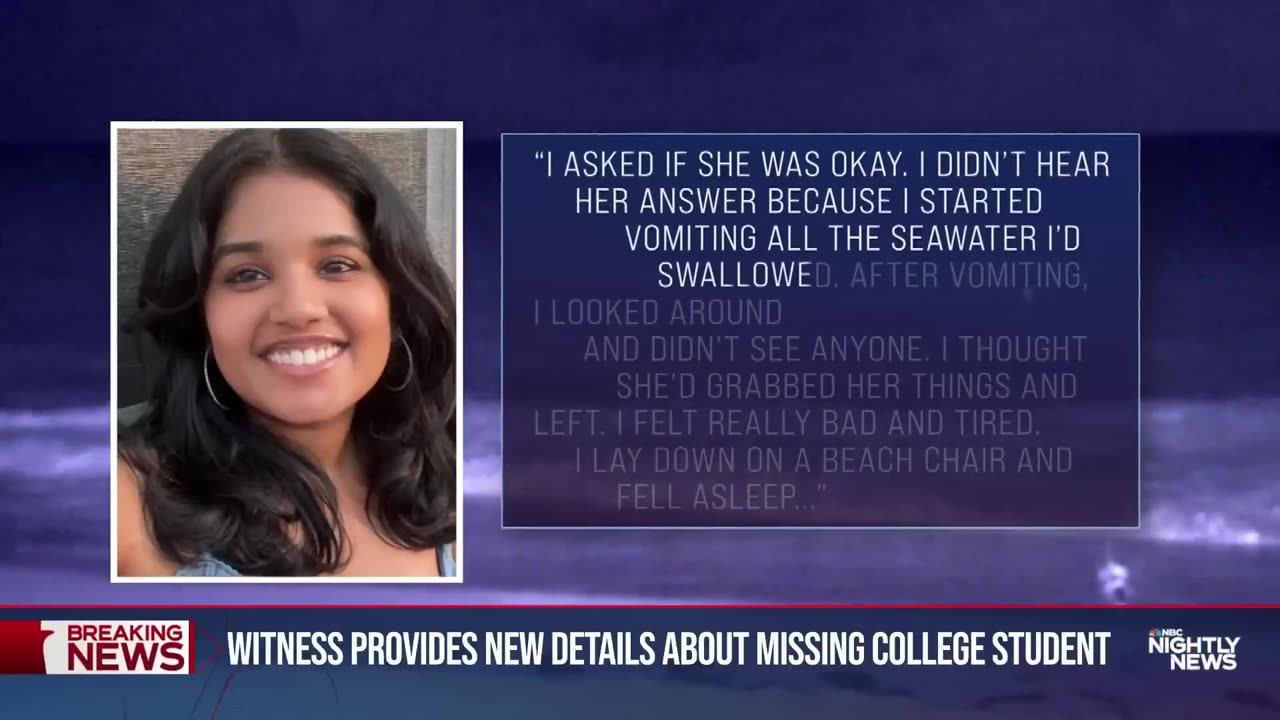 Witness provides new details about missing coleege student
