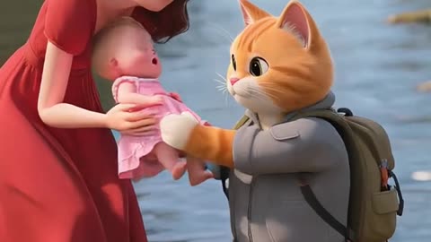 A Cat Save girl 🫡 from crocodile and kill Crocodile 🐊