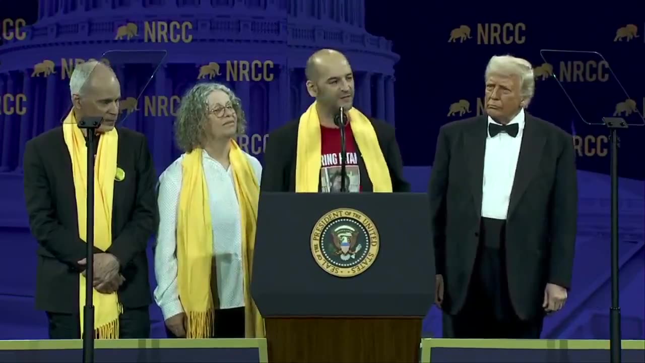 "I am here and I am alive. President Trump, you saved my life. You saved the life of 33 hostages because of your efforts."