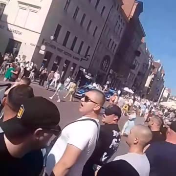 More of the anti illegal immigration demonstration in Torun, Poland