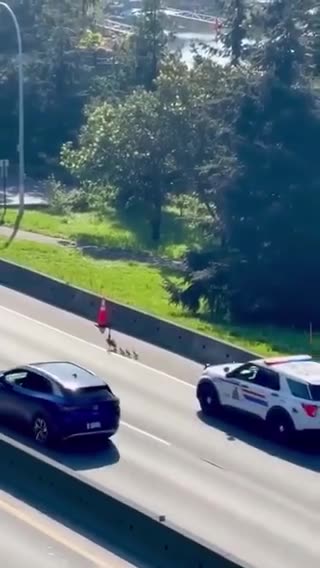 The most Canadian police escort you’ll see