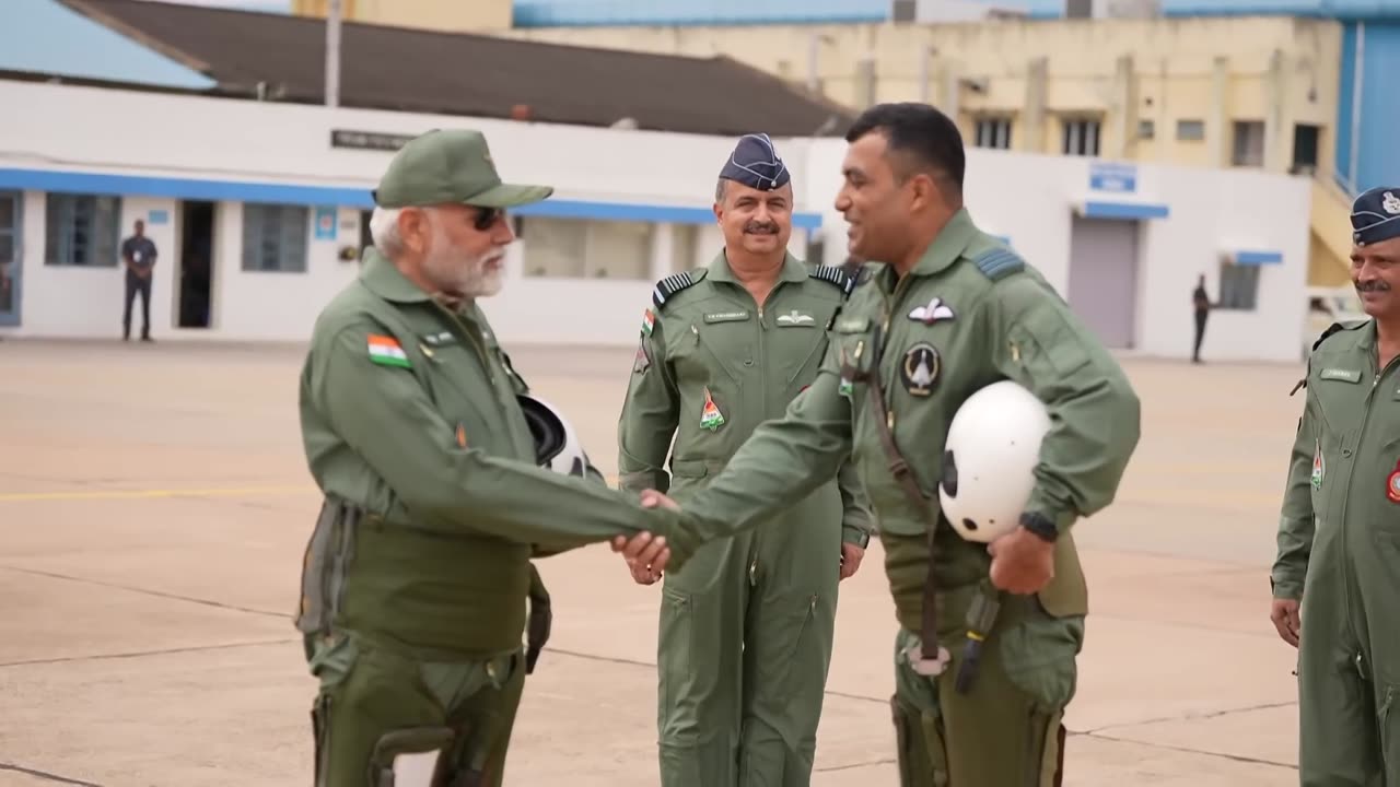 Prime Minister Narendra Modi takes a sortie on the mighty Tejas