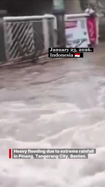 Heavy flooding due to extreme rainfall in Pinang, Tangerang City, Banten, Indonesia 🇮🇩 (23.01.2026)