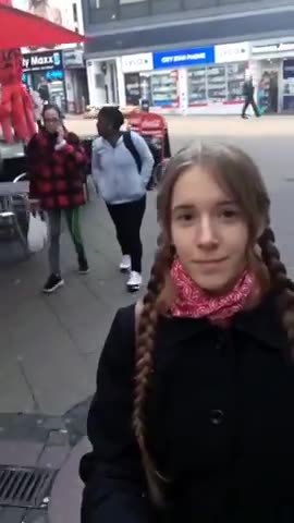 A German girl shows the destruction that has happened to her country by the globalist agenda
