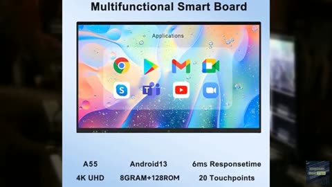 YCKJNB 65″ Smart Board, 4K UHD Touchscreen Display Electronic White Board Built