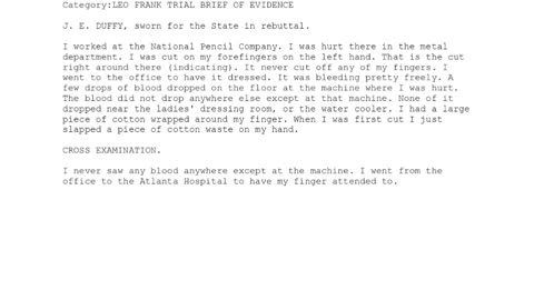 J E DUFFY, Sworn In For The State, 161st To Testify