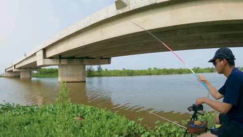 Catfish Spin Fishing in River Deep Holes