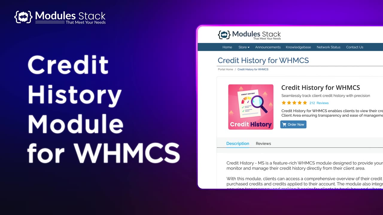 Credit History Module for WHMCS | Easily Track Client Credit History | Modules Stack