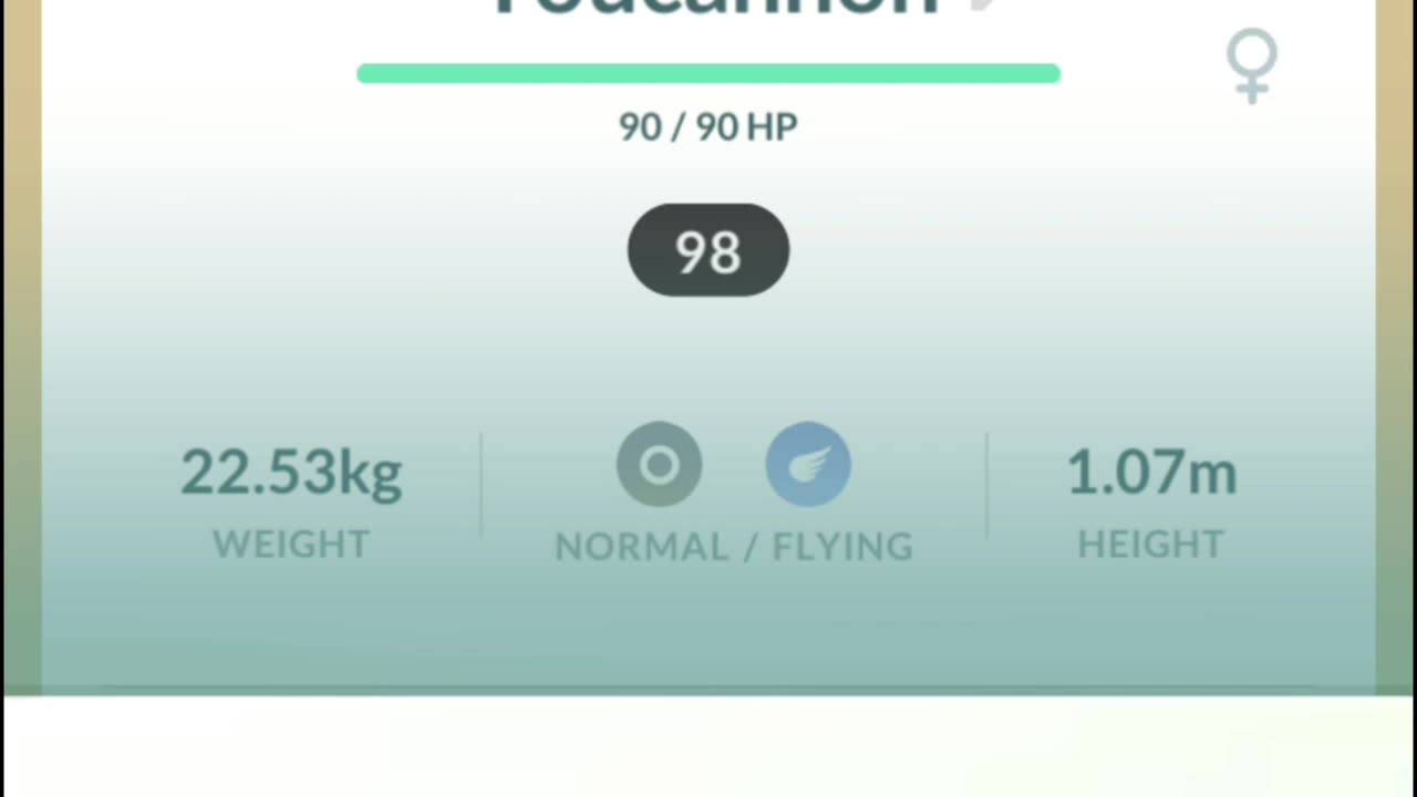 Pokemon Go Evolution - 98% iV Pikipek ➡️ Trumbeak ➡️ Toucannon with Beak Blast