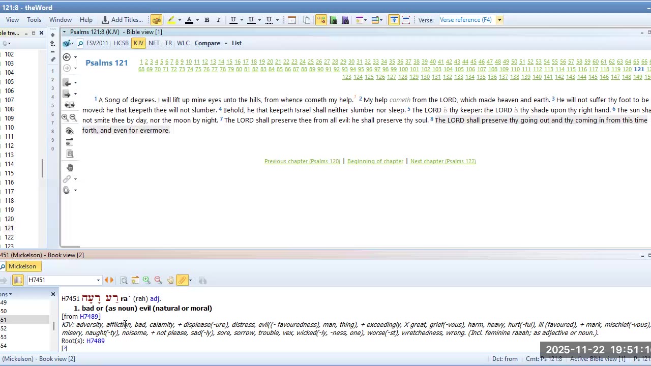 Bible Study Psalms 120 & 121