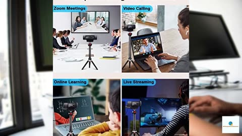 Webcam Tripod Stand, 3 Levels Extendable Desktop Web Camera Mount with Phone Holder/Ball H