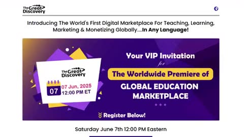 The Great Discovery Online Learning Platform Event Registration