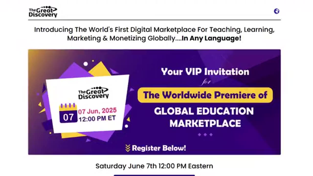 The Great Discovery Online Learning Platform Event Registration