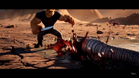 Cat Warrior Defeats Alien Snake