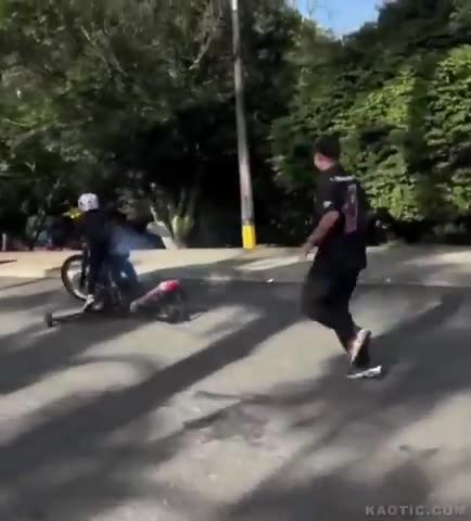 TEACHING A SHITSKIN BITCH DOING THE WHEELIE - WITH EXTRA ASS-GRIND PROTECTION - AS EXPECTED LOL