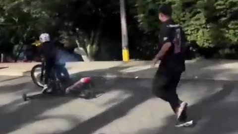 TEACHING A SHITSKIN BITCH DOING THE WHEELIE - WITH EXTRA ASS-GRIND PROTECTION - AS EXPECTED LOL