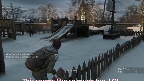 Ellie having some good old fashion Snowball fun.